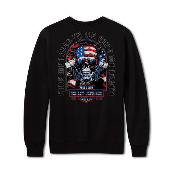 NWT Harley Davidson H-D American Pride Fleece Crew in Black size Large - Picture 2 of 8